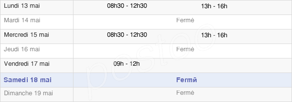 horaires d'ouverture de la Mairie De Fontenay