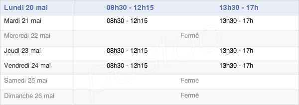 horaires d'ouverture de la Mairie De Préaux
