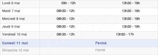 horaires d'ouverture de la Mairie De Saint-Florent-Sur-Cher
