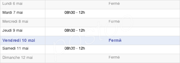 horaires d'ouverture de la Mairie De Chemillé-Sur-Indrois