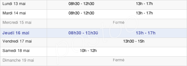 horaires d'ouverture de la Mairie De La Ferrière