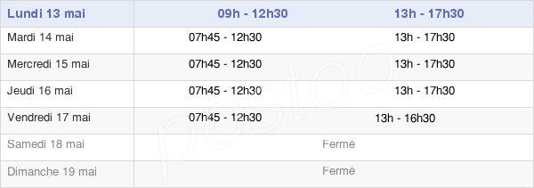 horaires d'ouverture de la Mairie De La Celle-Saint-Avant