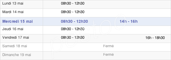 horaires d'ouverture de la Mairie De Saint-Roch