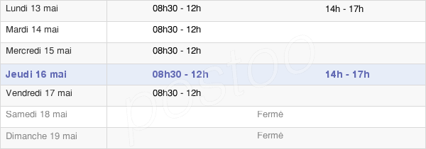 horaires d'ouverture de la Mairie De Saint-Antoine-Du-Rocher