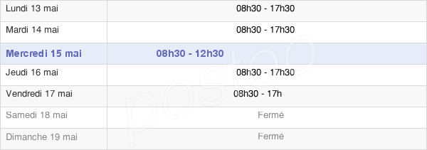 horaires d'ouverture de la Mairie De Villedômer