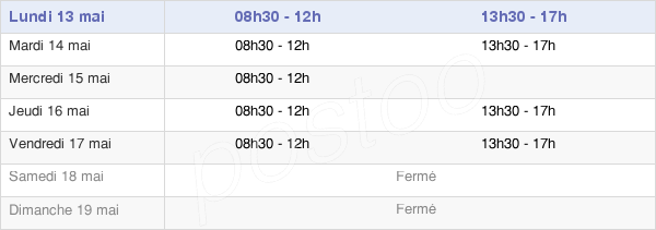 horaires d'ouverture de la Mairie De Saint-Fargeau