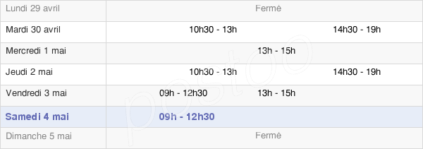 horaires d'ouverture de la Mairie De Rennemoulin