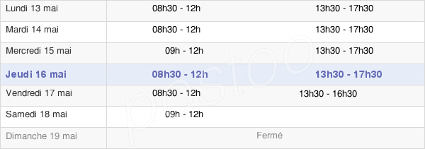 horaires d'ouverture de la Mairie De Rosny-Sur-Seine