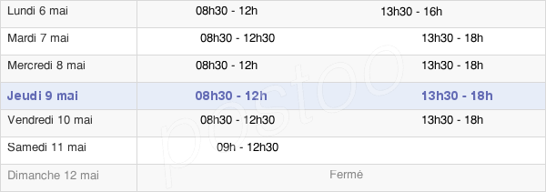 horaires d'ouverture de la Mairie De Poissy