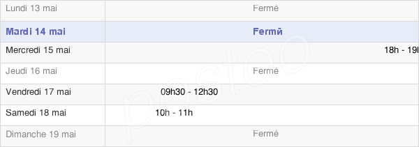 horaires d'ouverture de la Mairie De Flacourt