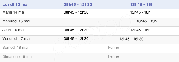 horaires d'ouverture de la Mairie De Magny Les Hameaux