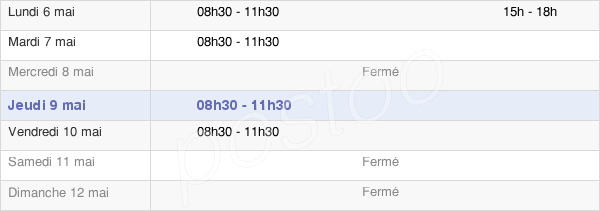 horaires d'ouverture de la Mairie De Pierrefitte-Sur-Loire