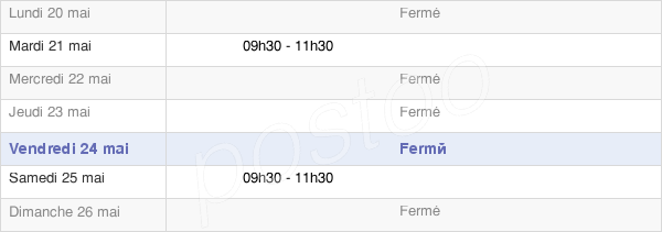 horaires d'ouverture de la Mairie D'Abbéville-Lès-Conflans