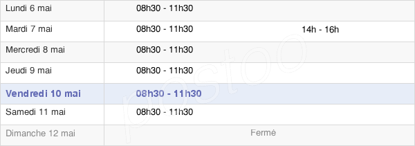 horaires d'ouverture de la Mairie De Blénod-Lès-Toul