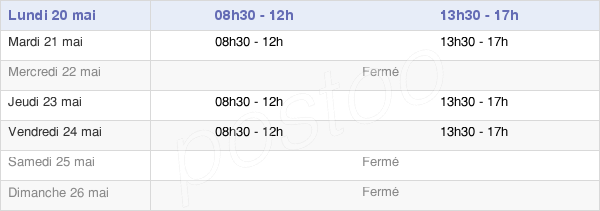 horaires d'ouverture de la Mairie De Vannes-Le-Châtel