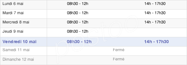 horaires d'ouverture de la Mairie De Saint-Jean-Trolimon