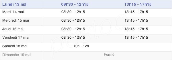 horaires d'ouverture de la Mairie D'Aulnoye-Aymeries