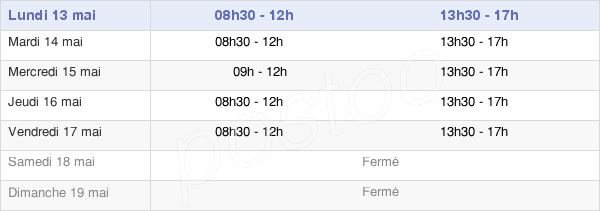 horaires d'ouverture de la Mairie De Faumont