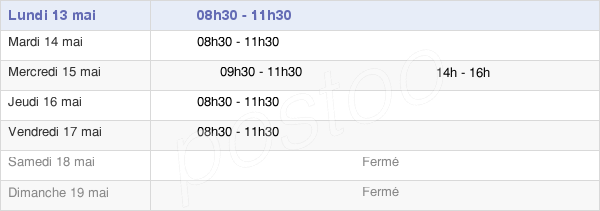 horaires d'ouverture de la Mairie De Taisnières-En-Thiérache