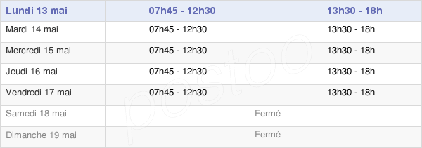horaires d'ouverture de la Mairie De Neuville-Saint-Rémy