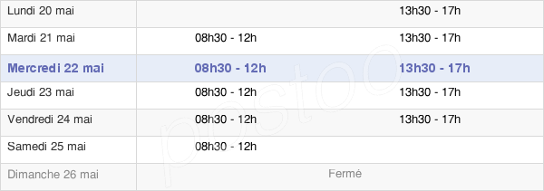 horaires d'ouverture de la Mairie D Ostricourt