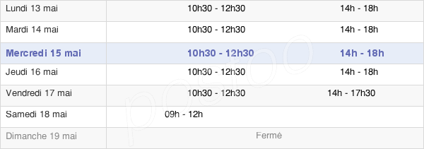 horaires d'ouverture de la Mairie De Fontaine-Notre-Dame