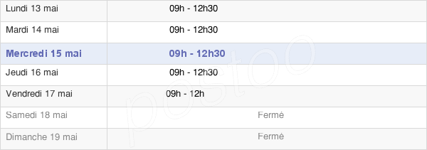 horaires d'ouverture de la Mairie De Haut Lieu