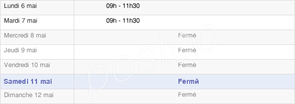 horaires d'ouverture de la Mairie De Saint Martin Du Fresne