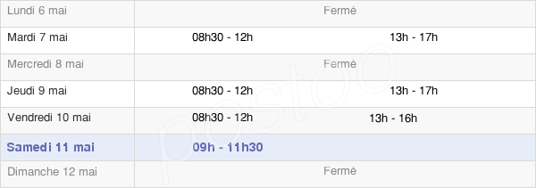 horaires d'ouverture de la Mairie De Saint-Marcel-En-Dombes