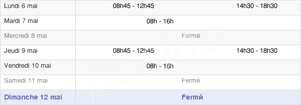horaires d'ouverture de la Mairie De Deneuille-Les-Mines