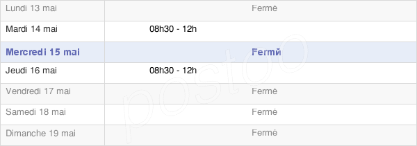 horaires d'ouverture de la Mairie De Saint Remy