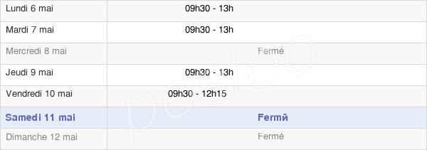 horaires d'ouverture de la Mairie De Savigny-Sous-Faye