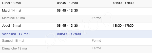 horaires d'ouverture de la Mairie D'Antigny