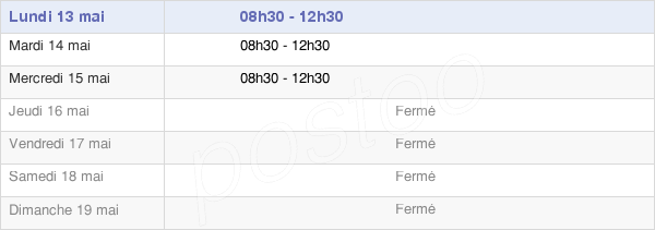 horaires d'ouverture de la Mairie De Montreuil-Bonnin