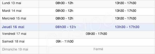 horaires d'ouverture de la Mairie De Chambéry