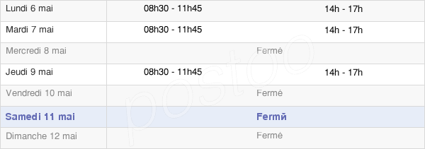 horaires d'ouverture de la Mairie De Feissons Sur Salins