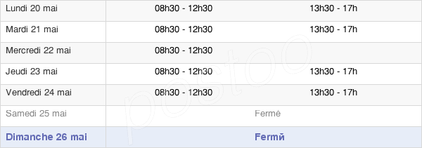 horaires d'ouverture de la Mairie De Frontenac