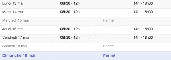 horaires d'ouverture de la Mairie De Saint-Sauveur-De-Puynormand