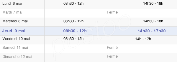 horaires d'ouverture de la Mairie De Salignac