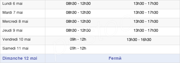 horaires d'ouverture de la Mairie De Vendays-Montalivet