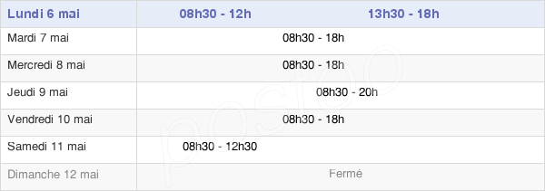 horaires d'ouverture de la Mairie De Rueil-Malmaison