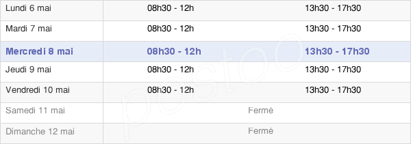 horaires d'ouverture de la Mairie De Saint-Rémy