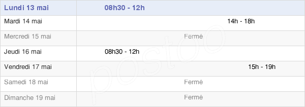horaires d'ouverture de la Mairie De Courcelles-Sur-Nied