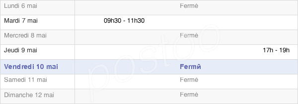 horaires d'ouverture de la Mairie De Diffembach-Lès-Hellimer