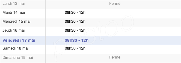 horaires d'ouverture de la Mairie D'Arsac-En-Velay