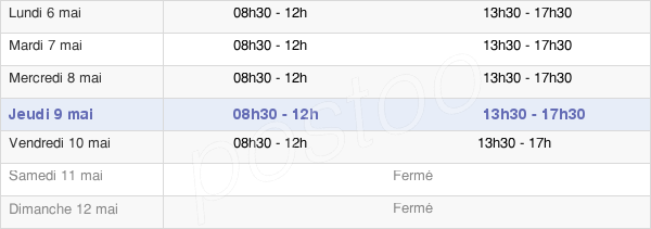 horaires d'ouverture de la Mairie De Le-Puy-En-Velay