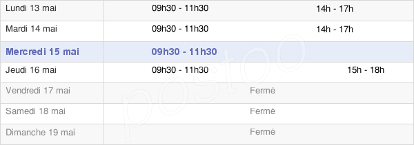 horaires d'ouverture de la Mairie De Saint-Just-Près-Brioude