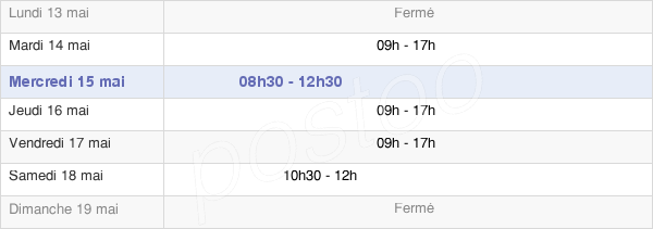 horaires d'ouverture de la Mairie De Vergezac