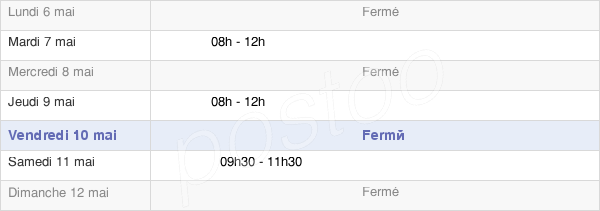 horaires d'ouverture de la Mairie De Saint-Préjet-D'Allier