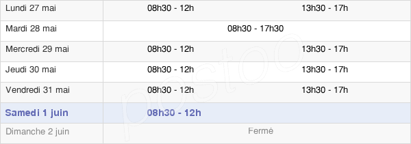 horaires d'ouverture de la Mairie De Saint-Didier-En-Velay